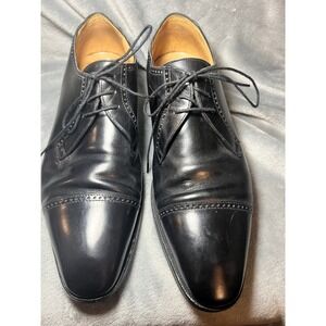Wilson & Dean Wilkes Bashford Black Leather Cap Toe Oxford Dress Shoes 10.5